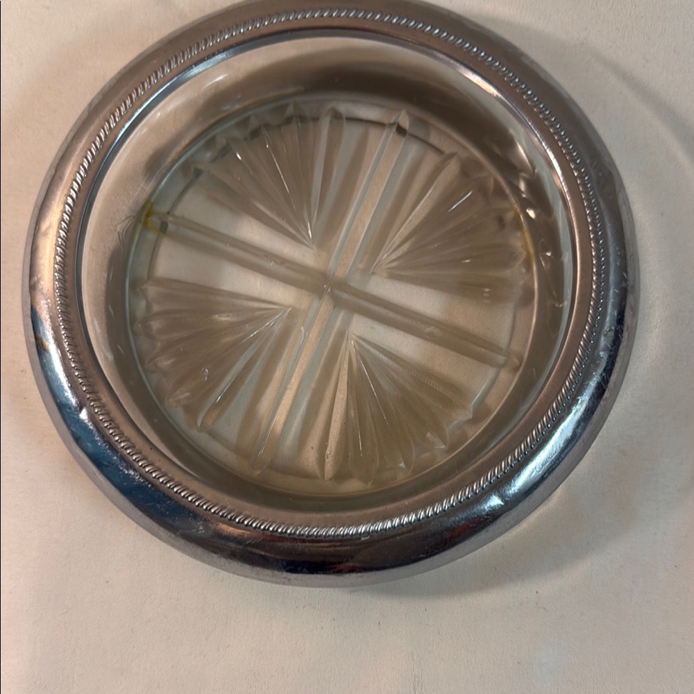 Silver and crystal Starburst wine bottle coaster